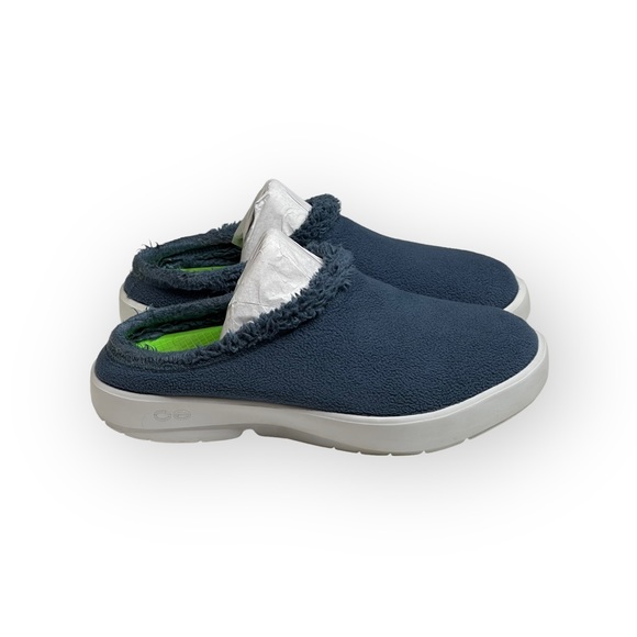 OOFos 𖦹 OOcoozie Vegan Sherpa Fur Lined Slipper Mule 𖦹 Moroccan Blue 𖦹 12.5 - Picture 3 of 16